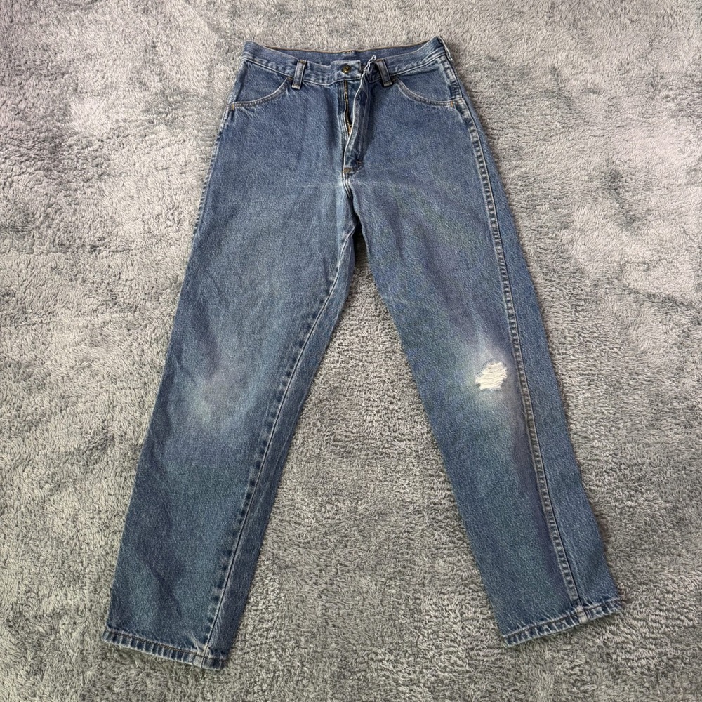 Rustler Regular Fit Jeans 26x27 Blue Distressed 100% Cotton Vintage Denim